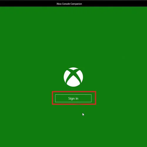 Sign in to Xbox Console